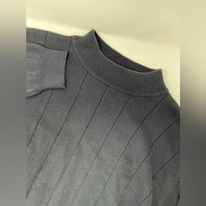 NEK Northeast Knitters Top Shirt Womens L Black Tshirt/Sweater High Collar GHQ4.